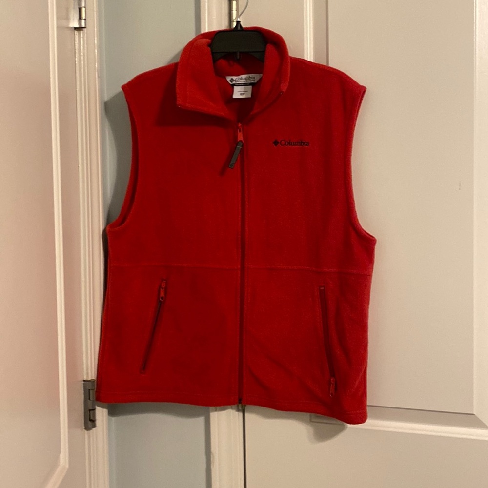 Red Columbia Zip Up Vest
